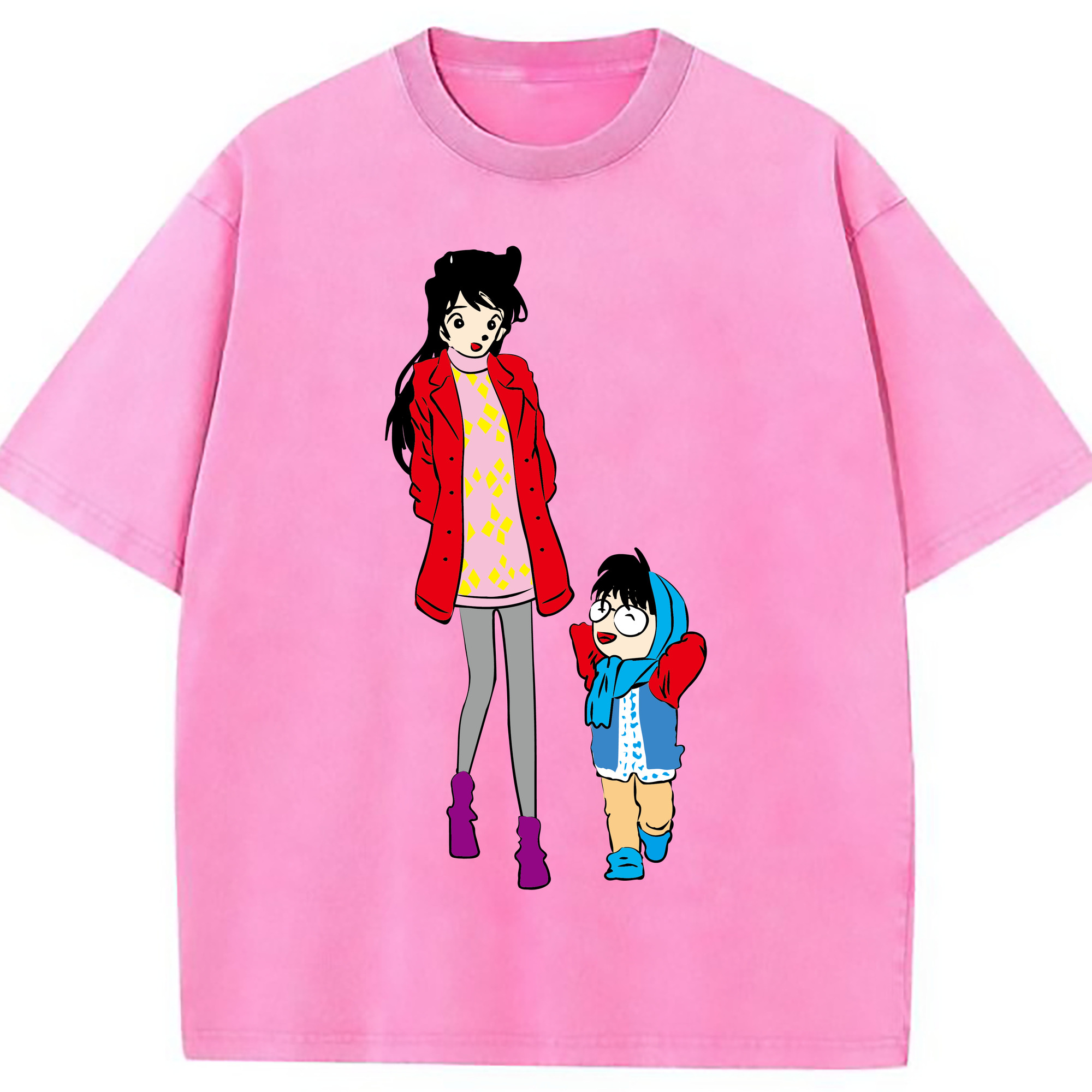 （画像用） 名探偵コナン 江戸川 コナン Detective Conan Conan Edogawa 綿100% ヴィンテージ風 半袖Tシャツ（フロントプリント）